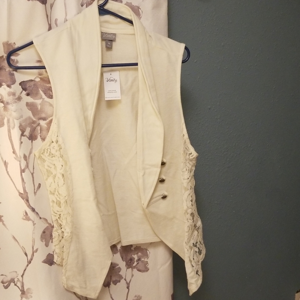 White vest with lace sides